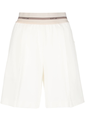 Helmut Lang logo-waistband tailored shorts - White