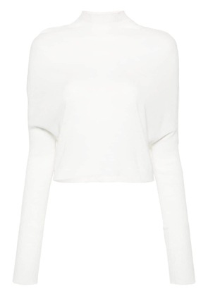 Rick Owens ribbed-sleeve cotton jumper - White