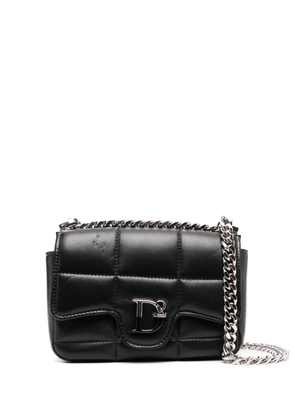 Dsquared2 logo-plaque quilted crossbody bag - Black