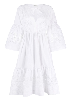 P.A.R.O.S.H. eyelet-detail wide-sleeve dress - White