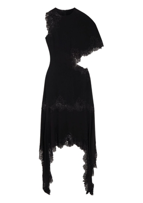 Stella McCartney asymmetric guipure-lace silk dress - Black