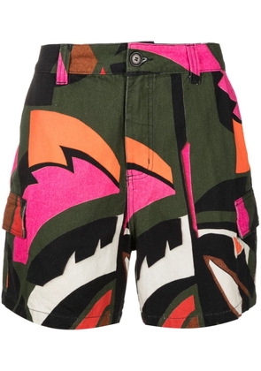 Osklen leaf-print cargo shorts - Multicolour
