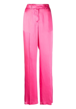 Semicouture satin-finish straight-leg trousers - Pink