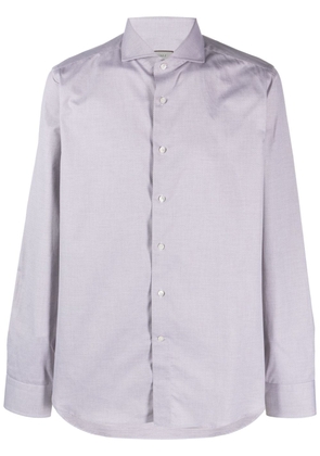Canali abstract-print cotton shirt - Grey