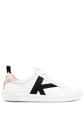 Kate Spade embossed-logo leather sneakers - White