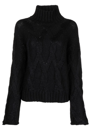 Agnona roll-neck cable-knit jumper - Black