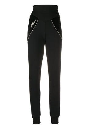 Philipp Plein crystal-embellished skinny trackpants - Black