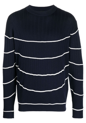 Giorgio Armani striped ribbed-knit jumper - Blue