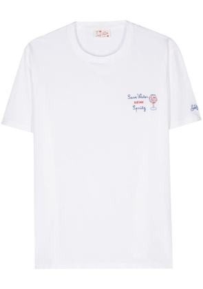 MC2 Saint Barth slogan-embroidered cotton T-shirt - White