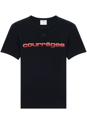 Courrèges logo-print crew-neck T-shirt - Black