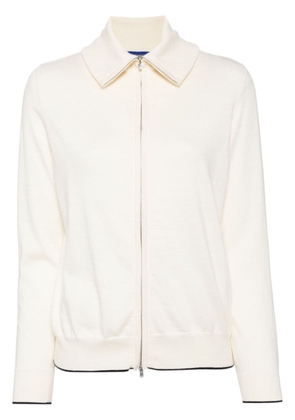 N.Peal zip-up knitted cardigan - Neutrals