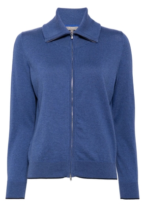 N.Peal zip-up knitted cardigan - Blue