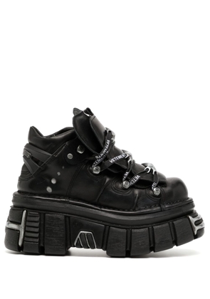 VETEMENTS x New Rock leather platform boots - Black