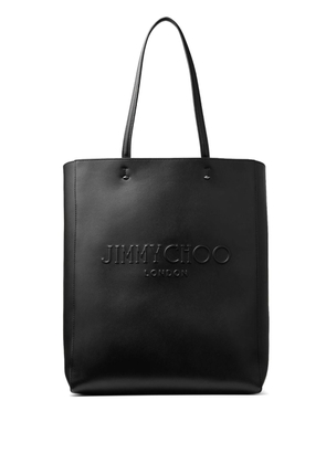 Jimmy Choo debossed-logo leather tote bag - Black