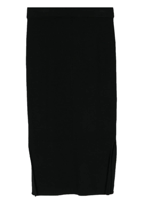 N.Peal side-slit cashmere skirt - Black