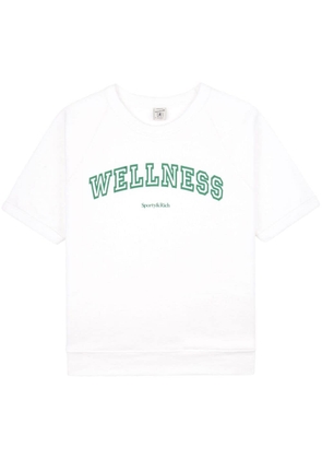 Sporty & Rich Wellness-print cotton T-shirt - White
