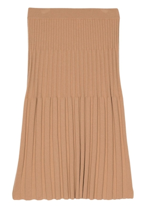 N.Peal pleated cashmere midi skirt - Brown