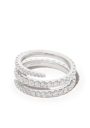 Anita Ko 18kt white gold diamond coil ring - Silver