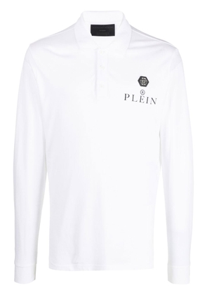 Philipp Plein logo-print short-sleeved polo shirt - White