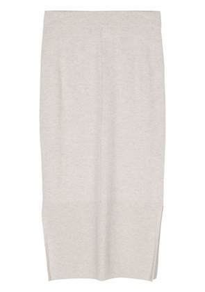 N.Peal side-slit cashmere skirt - Grey