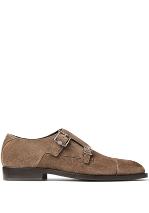 Jimmy Choo Finnion suede monk shoes - Brown