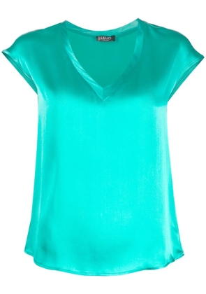 LIU JO cap-sleeve V-neck blouse - Green