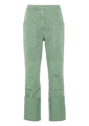Max Mara slim-fit cotton trousers - Green