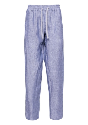 Fedeli Bonifacio striped tapered linen trousers - Blue