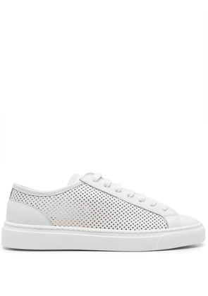 Doucal's perforated leather sneakers - White