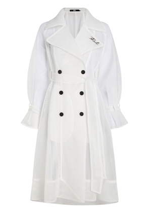 Karl Lagerfeld x Hun Kim mesh trench coat - White