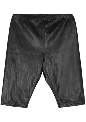 Junya Watanabe elasticated-waist faux-leather shorts - Black
