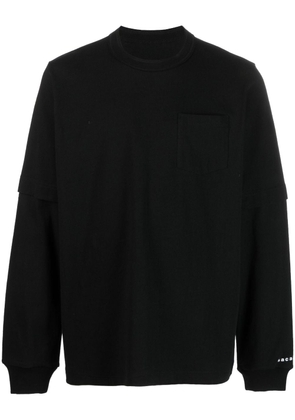 sacai logo-print layered jumper - Black