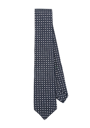 Borrelli geometric-print silk tie - Blue