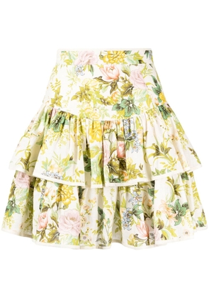 ALEMAIS floral-print pleated skirt - Yellow