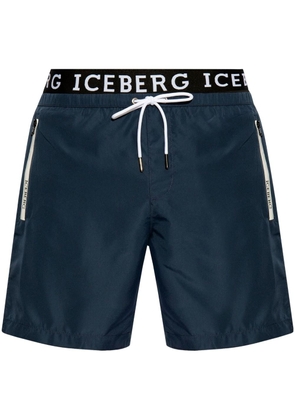 Iceberg logo-waistband swim shorts - Blue