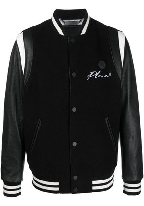 Philipp Plein logo-print varsity jacket - Black