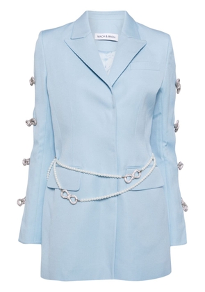MACH & MACH bow-embellished wool mini dress - Blue