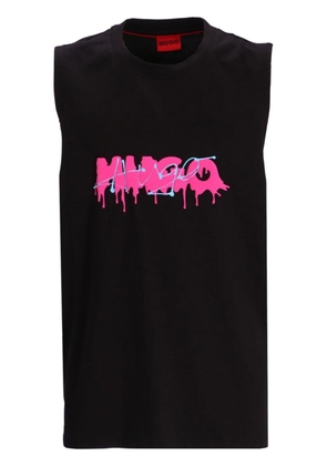 HUGO logo-print cotton tank top - Black