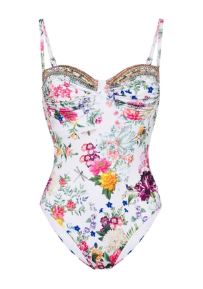 Camilla floral-print swimsuit - White