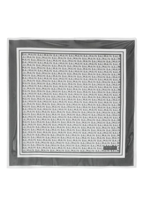 Balmain logo-print mesh scarf - Black