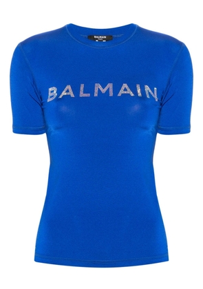 Balmain crystal-logo T-shirt - Blue