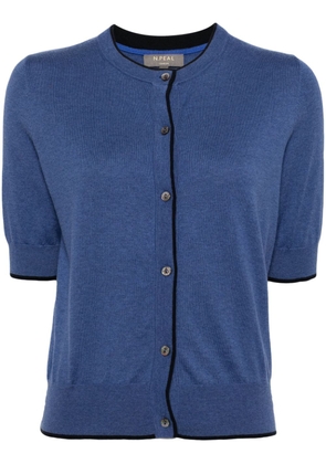 N.Peal contrast-trim button-up cardigan - Blue