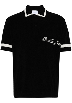 BLUE SKY INN logo-jacquard polo top - Black