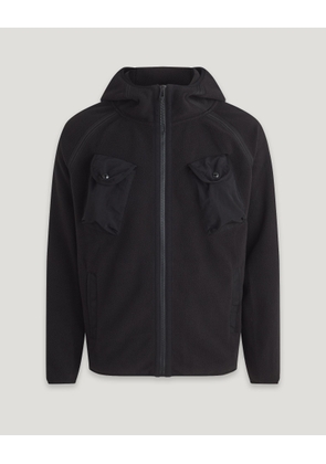 Belstaff Supply Zip Through Hoodie Men's Storm Fleece Black Size S