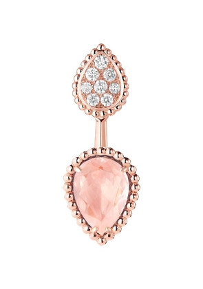 Boucheron Rose Gold, Diamond And Pink Quartz Serpent Bohème Single Earring