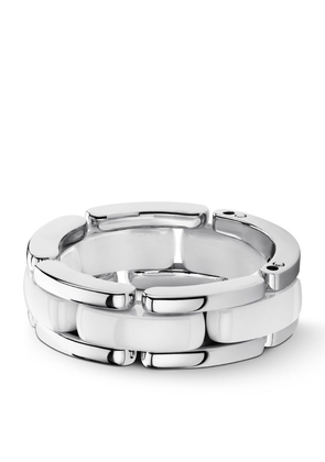 Chanel Medium White Gold And Ceramic Flexible Ultra Ring