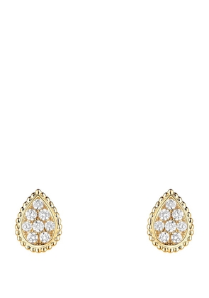 Boucheron Yellow Gold And Diamond Serpent Bohème Stud Earrings