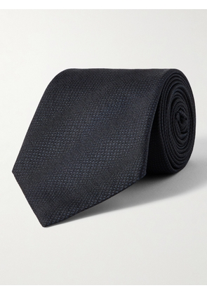 Mr P. - 8.5cm Striped Silk-Jacquard Tie - Men - Black