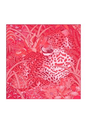 Cartier Silk Panther In The Jungle Scarf