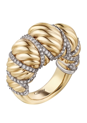 Cartier Yellow Gold And Diamond Cartier Libre Tressage Ring